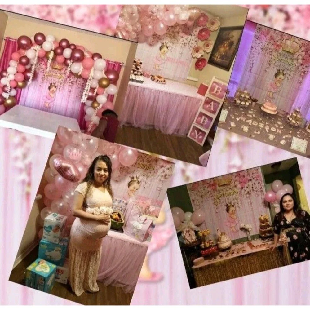 Royal Princess Baby Shower Backdrop Pink Flowers Baby Shower Wedding Background